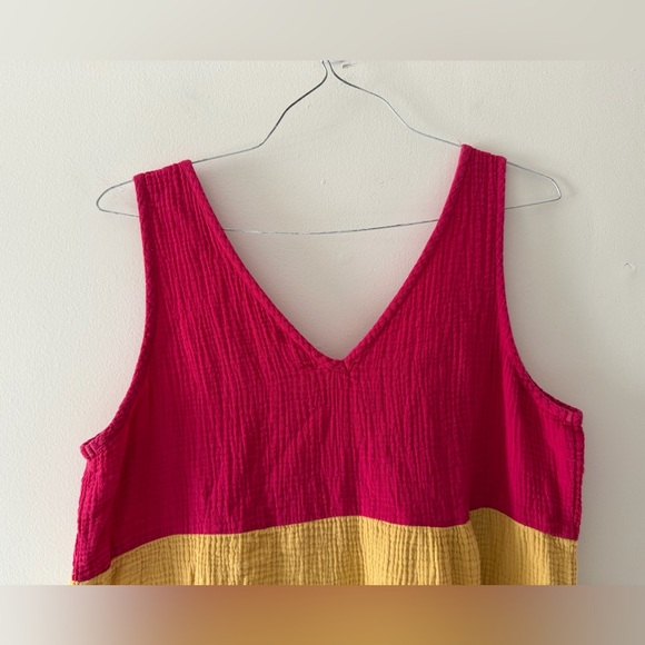 Marine Layer Corinne Double Cloth Maxi Dress in Rainbow Block Stripe Size XL - Picture 15 of 16